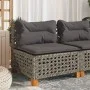 Sofá de jardín sin reposabrazos con cojines ratán PE gris by , Outdoor sofas - Ref: Foro24-365927, Price: 95,70 €, Discount: %