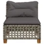 Sofá de jardín sin reposabrazos con cojines ratán PE gris by , Outdoor sofas - Ref: Foro24-365927, Price: 95,70 €, Discount: %