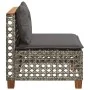 Sofá de jardín sin reposabrazos con cojines ratán PE gris by , Outdoor sofas - Ref: Foro24-365927, Price: 95,70 €, Discount: %