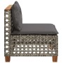 Sofá de jardín sin reposabrazos con cojines ratán PE gris by , Outdoor sofas - Ref: Foro24-365927, Price: 97,49 €, Discount: %