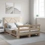 Solid pine wood bed frame with headboard 160x200 cm by , Beds and slatted bases - Ref: Foro24-3281577, Price: 231,46 €, Disco...