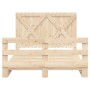 Solid pine wood bed frame with headboard 160x200 cm by , Beds and slatted bases - Ref: Foro24-3281577, Price: 241,83 €, Disco...
