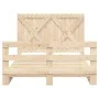 Solid pine wood bed frame with headboard 160x200 cm by , Beds and slatted bases - Ref: Foro24-3281577, Price: 231,46 €, Disco...