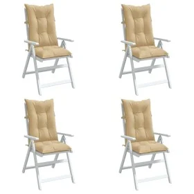 Cojines silla respaldo alto 4 uds tela beige melange 120x50x7cm by , Cushions for chairs and sofas - Ref: Foro24-4002356, Pri...