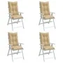 Stuhlkissen mit hoher Rückenlehne, 4 Stück, beige melange Stoff, 120x50x7cm. von , Kissen für Stühle und Sofas - Ref: Foro24-...