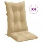 Cojines silla respaldo alto 4 uds tela beige melange 120x50x7cm de , Cojines para sillas y sofás - Ref: Foro24-4002356, Preci...