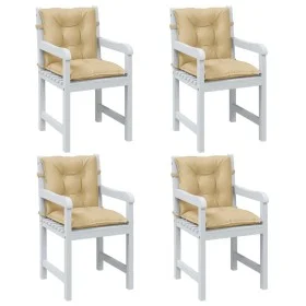4 Stück Sitzkissen mit niedriger Rückenlehne, beige melange Stoff, 100x50x7 cm. von , Kissen für Stühle und Sofas - Ref: Foro...