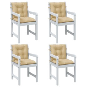 4 Stück Sitzkissen mit niedriger Rückenlehne, beige melange Stoff, 100x50x7 cm. von , Kissen für Stühle und Sofas - Ref: Foro...