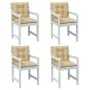 4 Stück Sitzkissen mit niedriger Rückenlehne, beige melange Stoff, 100x50x7 cm. von , Kissen für Stühle und Sofas - Ref: Foro...