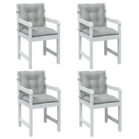 Cojines para silla respaldo bajo 4 ud tela gris claro melange by , Cushions for chairs and sofas - Ref: Foro24-4002380, Price...
