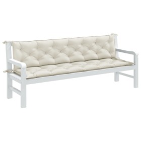 Cojines para banco jardín 2 uds tela crema melange 200x50x7 cm von , Kissen für Stühle und Sofas - Ref: Foro24-4002632, Preis...