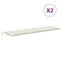 Cojines para banco jardín 2 uds tela crema melange 200x50x7 cm de , Cojines para sillas y sofás - Ref: Foro24-4002632, Precio...