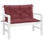 Cojines banco jardín 2 uds tela rojo tinto melange 100x50x7 cm by , Cushions for chairs and sofas - Ref: Foro24-4002595, Pric...