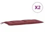 Cojines banco jardín 2 uds tela rojo tinto melange 100x50x7 cm by , Cushions for chairs and sofas - Ref: Foro24-4002595, Pric...