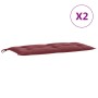 Cojines banco jardín 2 uds tela rojo tinto melange 100x50x7 cm von , Kissen für Stühle und Sofas - Ref: Foro24-4002595, Preis...