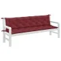 Cojines banco jardín 2 uds tela rojo tinto melange 200x50x7 cm by , Cushions for chairs and sofas - Ref: Foro24-4002639, Pric...