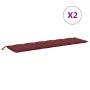 Cojines banco jardín 2 uds tela rojo tinto melange 200x50x7 cm by , Cushions for chairs and sofas - Ref: Foro24-4002639, Pric...