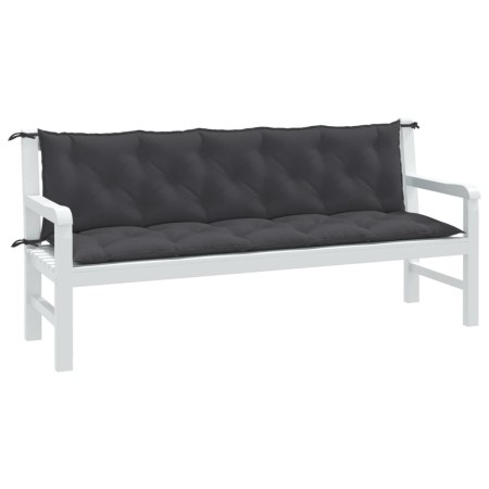 Cojines banco jardín 2 uds tela antracita melange 180x50x7 cm by , Cushions for chairs and sofas - Ref: Foro24-4002618, Price...