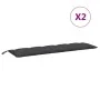 Cojines banco jardín 2 uds tela antracita melange 180x50x7 cm de , Cojines para sillas y sofás - Ref: Foro24-4002618, Precio:...