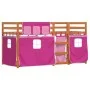 Solid pine wood bunk bed with curtains 90x190 cm by , Beds and slatted bases - Ref: Foro24-3283951, Price: 175,27 €, Discount: %