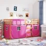 Solid pine wood bunk bed with curtains 90x190 cm by , Beds and slatted bases - Ref: Foro24-3283951, Price: 175,27 €, Discount: %