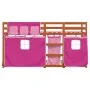 Solid pine wood bunk bed with curtains 90x190 cm by , Beds and slatted bases - Ref: Foro24-3283951, Price: 175,27 €, Discount: %