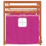 Solid pine wood bunk bed with curtains 90x190 cm by , Beds and slatted bases - Ref: Foro24-3283951, Price: 165,84 €, Discount: %