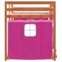 Solid pine wood bunk bed with curtains 90x190 cm by , Beds and slatted bases - Ref: Foro24-3283951, Price: 175,27 €, Discount: %