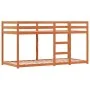 Solid pine wood bunk bed with curtains 90x190 cm by , Beds and slatted bases - Ref: Foro24-3283951, Price: 175,27 €, Discount: %