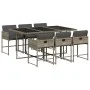 Garten-Essgruppe, 7-teilig, mit grauen Polstern aus synthetischem Rattan. von , Gartensets - Ref: Foro24-3278035, Preis: 453,...