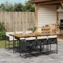 Garten-Essgruppe 7-teilig mit schwarzen Polstern aus synthetischem Rattan. von , Gartensets - Ref: Foro24-3278042, Preis: 458...