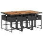 Garten-Essgruppe 7-teilig mit schwarzen Polstern aus synthetischem Rattan. von , Gartensets - Ref: Foro24-3278042, Preis: 458...