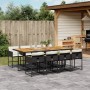 Set de comedor de jardín 9 pzas y cojines ratán sintético negro by , Garden sets - Ref: Foro24-3278054, Price: 543,12 €, Disc...
