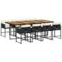 Set de comedor de jardín 9 pzas y cojines ratán sintético negro de , Conjuntos de jardín - Ref: Foro24-3278054, Precio: 610,5...