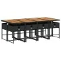 Set de comedor de jardín 9 pzas y cojines ratán sintético negro de , Conjuntos de jardín - Ref: Foro24-3278054, Precio: 610,5...