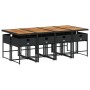 Set de comedor de jardín 9 pzas y cojines ratán sintético negro by , Garden sets - Ref: Foro24-3278054, Price: 543,12 €, Disc...