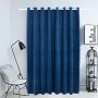 Cortina opaca y anillas metal terciopelo azul oscuro 290x245 cm