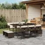 Set comedor de jardín 11 pzas y cojines ratán sintético marrón de , Conjuntos de jardín - Ref: Foro24-3278096, Precio: 554,95...