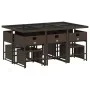 Set comedor de jardín 11 pzas y cojines ratán sintético marrón de , Conjuntos de jardín - Ref: Foro24-3278096, Precio: 554,95...