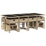 Set comedor de jardín con cojines 13 pzas ratán sintético beige by , Garden sets - Ref: Foro24-3278111, Price: 658,78 €, Disc...