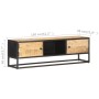 TV-Möbel geschnitztes Mangoholz Tür roh 130x30x40 cm von vidaXL, TV-Möbel - Ref: Foro24-320943, Preis: 144,23 €, Rabatt: %