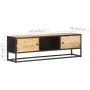 TV stand with carved rough mango wood door 130x30x40 cm by vidaXL, TV Furniture - Ref: Foro24-320943, Price: 142,86 €, Discou...