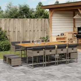 Set comedor de jardín con cojines 13 pzas ratán sintético gris by , Garden sets - Ref: Foro24-3278113, Price: 844,66 €, Disco...