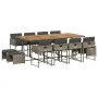 Set comedor de jardín con cojines 13 pzas ratán sintético gris de , Conjuntos de jardín - Ref: Foro24-3278113, Precio: 801,61...