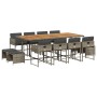 Set comedor de jardín con cojines 13 pzas ratán sintético gris by , Garden sets - Ref: Foro24-3278113, Price: 656,20 €, Disco...