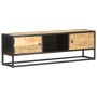 TV-Möbel geschnitztes Mangoholz Tür roh 130x30x40 cm von vidaXL, TV-Möbel - Ref: Foro24-320943, Preis: 144,23 €, Rabatt: %