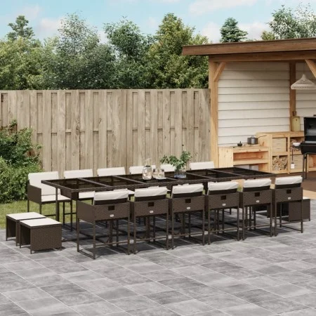 Gartenmöbel-Set, 17-teilig, mit braunen Kissen aus synthetischem Rattan. von , Gartensets - Ref: Foro24-3278132, Preis: 1,00 ...