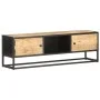 TV stand with carved rough mango wood door 130x30x40 cm by vidaXL, TV Furniture - Ref: Foro24-320943, Price: 142,86 €, Discou...