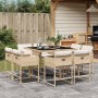 Garten-Essgruppe 9-teilig mit Kissen aus synthetischem Rattan in Beige. von , Gartensets - Ref: Foro24-3278145, Preis: 425,02...