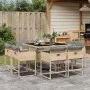 Set comedor de jardín 9 pzas con cojines ratán sintético beige by , Garden sets - Ref: Foro24-3278147, Price: 553,56 €, Disco...